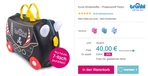 trunki Kinderkoffer (Piratenschiff Pedro, Trixie, Terrance, George) trunki Kinderkoffer (Piratenschiff Pedro, Trixie, Terrance, George)
