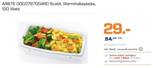 ARIETE 00C079700AR0 Scaldì elektrische Warmhalteplatte Orange , 120 Watt ARIETE 00C079700AR0 Scaldì elektrische Warmhalteplatte Orange , 120 Watt