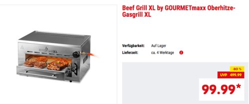 Beef Grill XL by GOURMETmaxx Oberhitze-Gasgrill XL, bis zu 800 °C Temperatur Beef Grill XL by GOURMETmaxx Oberhitze-Gasgrill XL, bis zu 800 °C Temperatur