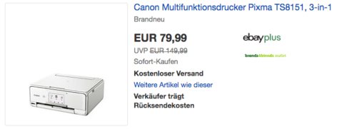 Canon 3-in-1 Multifunktionsdrucker Pixma TS8151, weiß Canon 3-in-1 Multifunktionsdrucker Pixma TS8151, weiß
