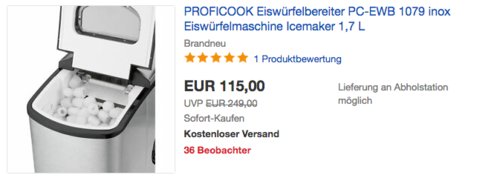 ProfiCook PC-EWB 1079 Eiswürfelbereiter, 150 W ProfiCook PC-EWB 1079 Eiswürfelbereiter, 150 W