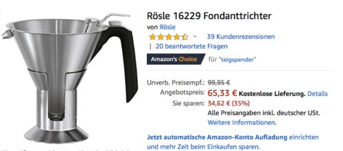 Rösle 16229 Edelstahl-Fondanttrichter, 1,2 Liter Rösle 16229 Edelstahl-Fondanttrichter, 1,2 Liter