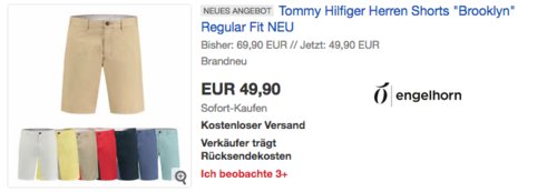 Tommy Hilfiger Herren Shorts "Brooklyn" Regular Fit, versch. Farben und Größen Tommy Hilfiger Herren Shorts "Brooklyn" Regular Fit, versch. Farben und Größen