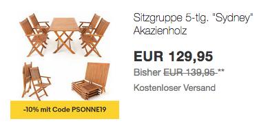 Deuba Sitzgruppe "Sydney" aus Akazienholz, 4 Stühle + 1 Tisch Deuba Sitzgruppe "Sydney" aus Akazienholz, 4 Stühle + 1 Tisch