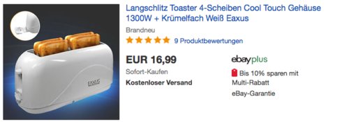 Eaxus Langschlitz Toaster 4-Scheiben, 1300W Eaxus Langschlitz Toaster 4-Scheiben, 1300W
