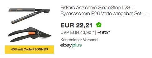 Fiskars Astschere SingleStep L28 inkl. Bypassschere P26 Fiskars Astschere SingleStep L28 inkl. Bypassschere P26