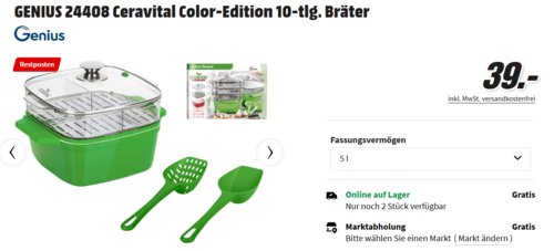 GENIUS 24408 Ceravital Color-Edition Bräter, 10-tlg. - jetzt 20% billiger