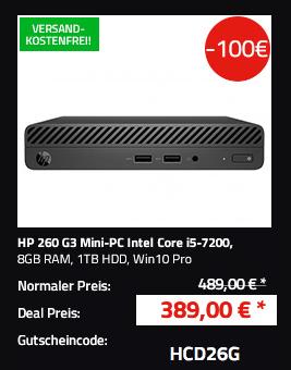 HP 260 G3 Mini-PC 4YV69EA#ABD (i5-7200, 8GB RAM, 1TB HDD, Win10 Pro ) HP 260 G3 Mini-PC 4YV69EA#ABD (i5-7200, 8GB RAM, 1TB HDD, Win10 Pro )