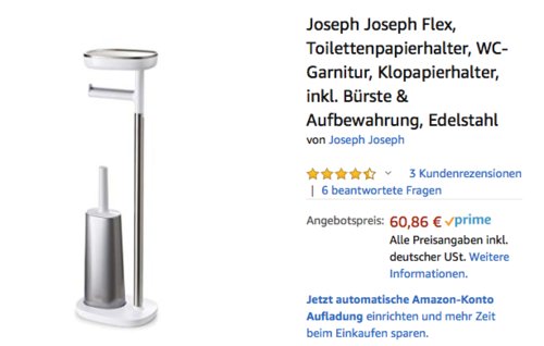 Joseph Joseph 70519 Flex WC-Garnitur, Edelstahl Joseph Joseph 70519 Flex WC-Garnitur, Edelstahl
