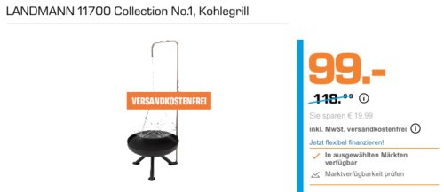 LANDMANN 11700 Collection No.1 Kohlegrill/Schwenkgrill, Ø 50 cm Grillrost LANDMANN 11700 Collection No.1 Kohlegrill/Schwenkgrill, Ø 50 cm Grillrost