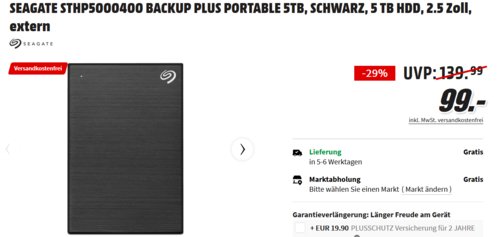 Seagate STHP5000400 Backup Plus Portable 5TB externe 2,5 Zoll Festplatte Seagate STHP5000400 Backup Plus Portable 5TB externe 2,5 Zoll Festplatte