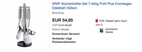 WMF Küchenhelfer-Set 7-teilig Profi Plus, Cromargan Edelstahl rostfrei 18/10 WMF Küchenhelfer-Set 7-teilig Profi Plus, Cromargan Edelstahl rostfrei 18/10