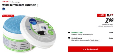 WPRO Terrabianca Putzstein/Universalreiniger für den ganzen Haushalt, 250g WPRO Terrabianca Putzstein/Universalreiniger für den ganzen Haushalt, 250g