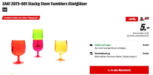 ZAK! 2073-601 Stacky Stem Tumblers Stielgläser, 4er Set - jetzt 44% billiger ZAK! 2073-601 Stacky Stem Tumblers Stielgläser, 4er Set - jetzt 44% billiger