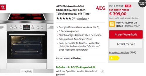 AEG Elektro-Herd-Set ChampEasy (Herd EES33101ZM , Kochfeld HE604062XB, Zubehör TR1LV) AEG Elektro-Herd-Set ChampEasy (Herd EES33101ZM , Kochfeld HE604062XB, Zubehör TR1LV)