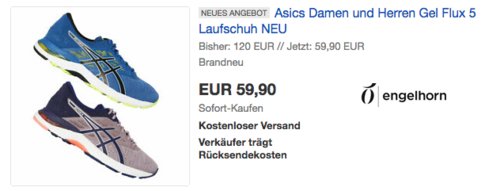 Asics Damen und Herren Gel Flux 5 Laufschuh, lila oder blau Asics Damen und Herren Gel Flux 5 Laufschuh, lila oder blau