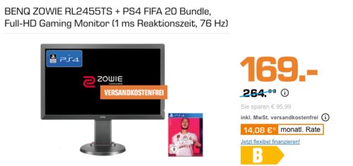 BENQ ZOWIE RL2455TS 24 Zoll Gaming Monitor inkl. PS4 FIFA 20 BENQ ZOWIE RL2455TS 24 Zoll Gaming Monitor inkl. PS4 FIFA 20