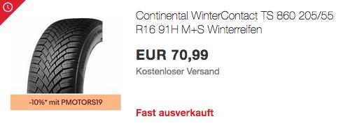 Continental WinterContact TS 860 205/55 R16 91H M+S Winterreifen Continental WinterContact TS 860 205/55 R16 91H M+S Winterreifen