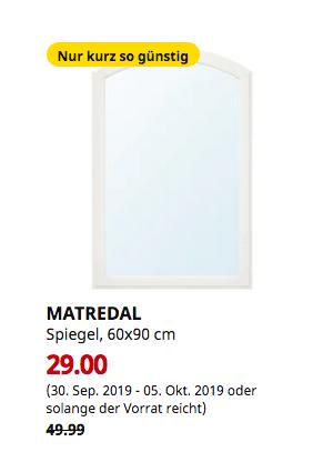 IKEA Bremerhaven - MATREDAL Spiegel, weiß, 60x90 cm - jetzt 42% billiger