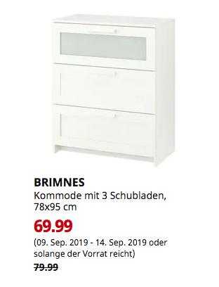 IKEA Chemnitz - BRIMNES Kommode mit 3 Schubladen, weiß, Frostglas, 78x95 cm - jetzt 13% billiger