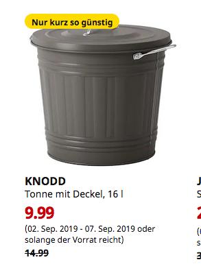 IKEA Dortmund - KNODD Tonne mit Deckel, grau, 16 l - jetzt 33% billiger