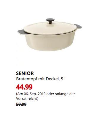 IKEA Ludwigsburg - SENIOR Bratentopf mit Deckel, weiß elfenbeinweiß, 5 l - jetzt 25% billiger