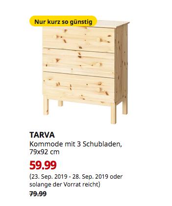 IKEA München-Brunnthal - TARVA Kommode mit 3 Schubladen, Kiefer, 79x92 cm - jetzt 25% billiger