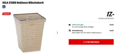 KELA 21088 Noblesse Wäschekorb aus Kunststoffgeflecht, creme - jetzt 66% billiger