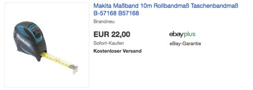 Makita B-57168 10m Maßband/Taschenbandmaß Makita B-57168 10m Maßband/Taschenbandmaß