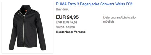 PUMA Esito 3 Herren Regenjacke, schwarz PUMA Esito 3 Herren Regenjacke, schwarz