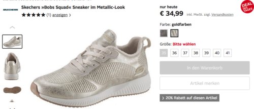 Skechers Damen Sneaker "Bobs Squad" im Metallic-Look, silber oder gold Skechers Damen Sneaker "Bobs Squad" im Metallic-Look, silber oder gold