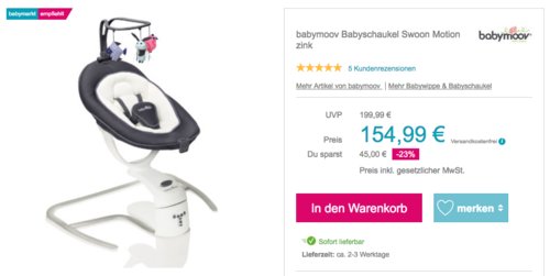 babymoov Babyschaukel "Swoon Motion" mit 8 Melodien/Naturgeräuschen babymoov Babyschaukel "Swoon Motion" mit 8 Melodien/Naturgeräuschen