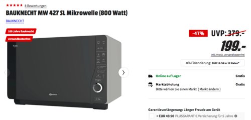 BAUKNECHT ExtraSpace MW 427 SL Mikrowelle mit Grill- und Dampfgarfunktion - jetzt 13% billiger BAUKNECHT ExtraSpace MW 427 SL Mikrowelle mit Grill- und Dampfgarfunktion - jetzt 13% billiger