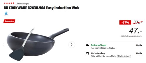 BK COOKWARE B2438.964 Easy Induction Wok, ø 32 cm - jetzt 28% billiger BK COOKWARE B2438.964 Easy Induction Wok, ø 32 cm - jetzt 28% billiger