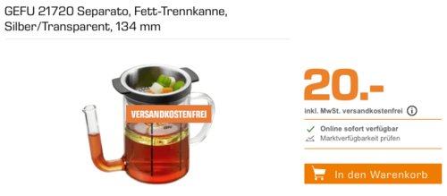 GEFU 21720 Separato Fett-Trennkanne, 0,5 Liter - jetzt 20% billiger GEFU 21720 Separato Fett-Trennkanne, 0,5 Liter - jetzt 20% billiger