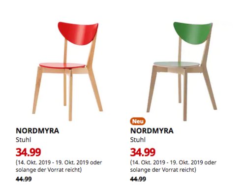 IKEA Erfurt - NORDMYRA Stuhl, rot oder grün IKEA Erfurt - NORDMYRA Stuhl, rot oder grün
