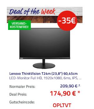 Lenovo ThinkVision T24m (23,8´´) 60,45cm LED-Monitor (Full HD, 1920x1080, 6ms, IPS, USB, DisplayPort, HDMI) Lenovo ThinkVision T24m (23,8´´) 60,45cm LED-Monitor (Full HD, 1920x1080, 6ms, IPS, USB, DisplayPort, HDMI)