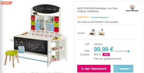 MUSTERKIND Kaufladen und Cafe Arabica inklusive Stuhl MUSTERKIND Kaufladen und Cafe Arabica inklusive Stuhl