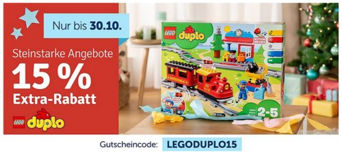myToys.de - 15% Extra-Rabat auf Lego Duplo: z.B. LEGO 10887 DUPLO Steinebox Bunter Bauspaß myToys.de - 15% Extra-Rabat auf Lego Duplo: z.B. LEGO 10887 DUPLO Steinebox Bunter Bauspaß