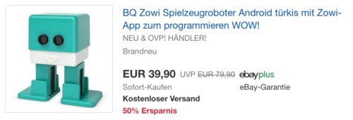 BQ Zowi Spielzeugroboter mit Zowi-App zum Programmieren BQ Zowi Spielzeugroboter mit Zowi-App zum Programmieren