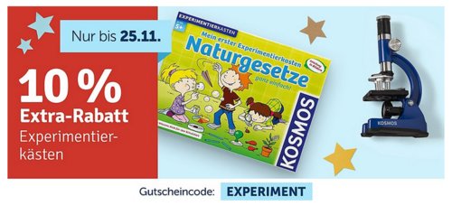 myToys - 10% Extra-Rabatt auf Experimentierkästen: z.B. KOSMOS 620516 Easy Elektro Start Experimentierkasten myToys - 10% Extra-Rabatt auf Experimentierkästen: z.B. KOSMOS 620516 Easy Elektro Start Experimentierkasten