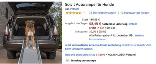 Petsafe Solvit Deluxe Tri-Scope Autorampe für Hunde Petsafe Solvit Deluxe Tri-Scope Autorampe für Hunde