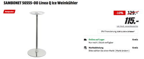 SAMBONET 56555-00 Linea Q Ice Ständer für Weinkühler SAMBONET 56555-00 Linea Q Ice Ständer für Weinkühler