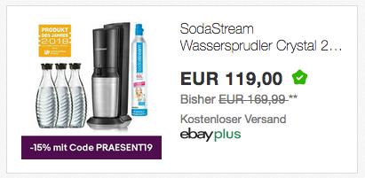 SodaStream Wassersprudler CRYSTAL 2.0 Titan/Silber inkl. 3x Glaskaraffen und 1x Co² Zylinder SodaStream Wassersprudler CRYSTAL 2.0 Titan/Silber inkl. 3x Glaskaraffen und 1x Co² Zylinder