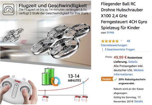 Syma X100 Mini Drohne mit Hindernisvermeidungsmodus Syma X100 Mini Drohne mit Hindernisvermeidungsmodus