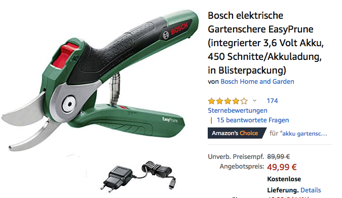 Bosch elektrische Gartenschere EasyPrune (... für 49,99€ (16)