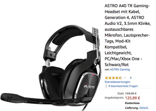ASTRO A40 TR Gaming-Headset mit Kabel ASTRO A40 TR Gaming-Headset mit Kabel