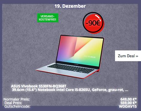 ASUS Vivobook S15 S530FN-BQ368T 39.6cm (15.6") Notebook (i5-8265U, 8GB RAM, 256GB SSD, Full HD, Windows 10) ASUS Vivobook S15 S530FN-BQ368T 39.6cm (15.6") Notebook (i5-8265U, 8GB RAM, 256GB SSD, Full HD, Windows 10)