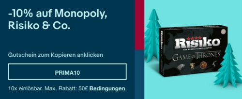 Ebay - 10% Rabatt auf Monopoly, Risiko & Co. : z.B. Monopoly Bundeswehr Edition + Top Trumps Quartett Ebay - 10% Rabatt auf Monopoly, Risiko & Co. : z.B. Monopoly Bundeswehr Edition + Top Trumps Quartett