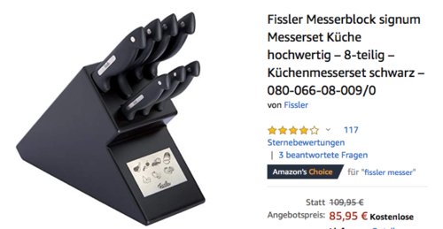 Fissler Messerblock "Signum" 8-teilig, schwarz Fissler Messerblock "Signum" 8-teilig, schwarz